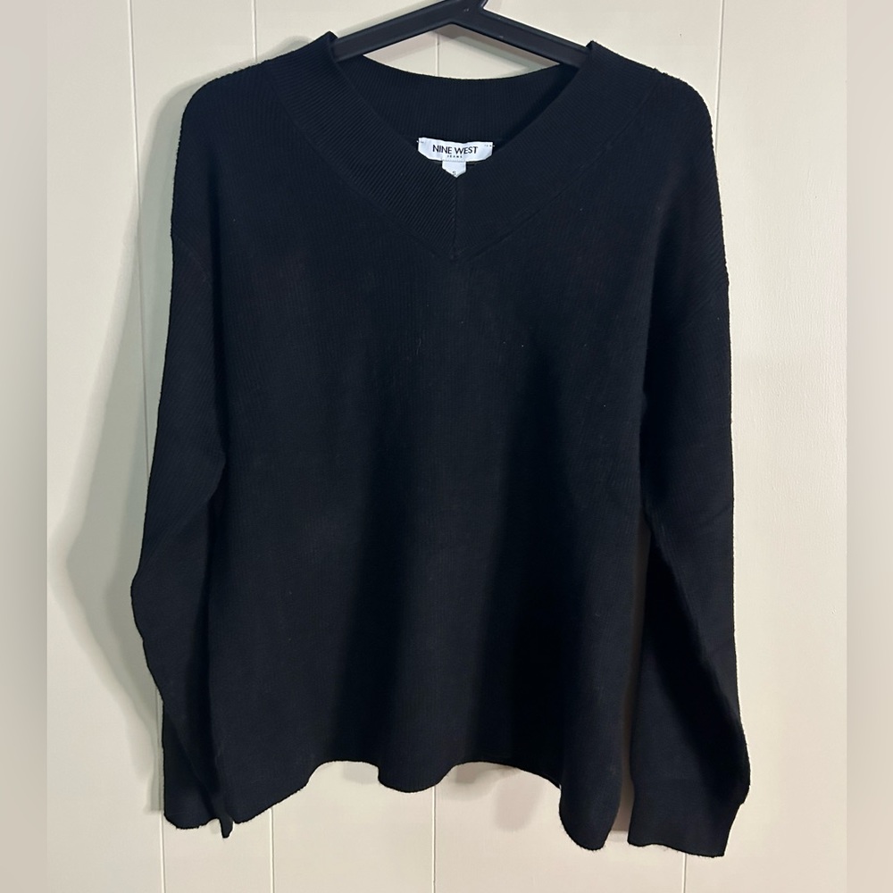 NWT Nine West Black V Neck Sweater